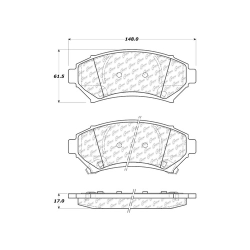 Posi Quiet Extended Wear Brake Pads with Shims and Hardware for 1997-2005 Buick/Cadillac/Chevrolet (Century, LeSabre, Park Avenue, Regal)