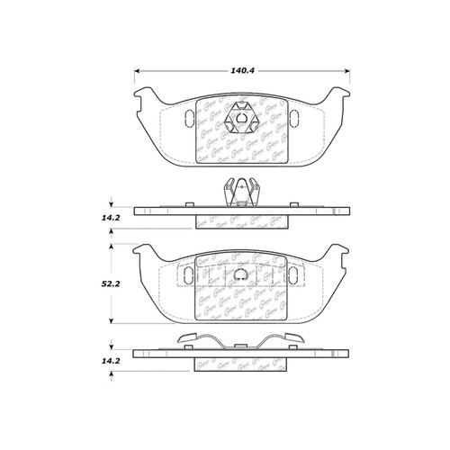 Posi Quiet Extended Wear Brake Pads with Shims and Hardware for 2003-2005 Lincoln (Aviator) 106.09520