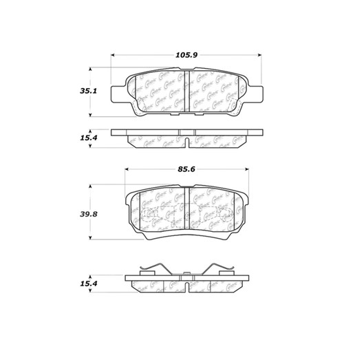Posi Quiet Extended Wear Brake Pads with Shims and Hardware for 2004-2017 Mitsubishi/Dodge/Jeep (Lancer, Outlander, Caliber, Compass)