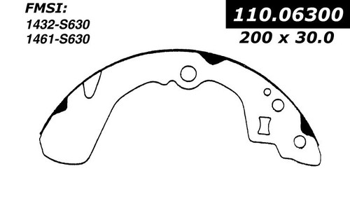 Premium Brake Shoes for 1989-2007 Suzuki/Daihatsu/Geo (Aerio, Esteem, Swift, Charade) 111.06300