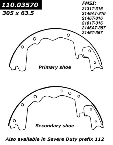 Premium Brake Shoes for 1966-2003 Dodge/Plymouth/Ford (RD200, B250, B2500, B300) 111.03570