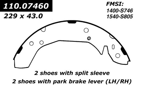 Premium Brake Shoes for 1999-2004 Hyundai/Kia (Sonata, Optima, Magentis) 111.07460