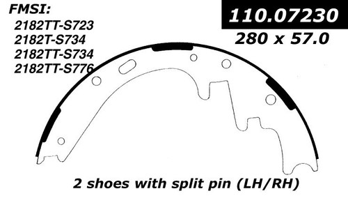 Premium Brake Shoes for 1997-2004 Dodge/Ford/Lincoln (B1500, Dakota, Durango, Ram 1500) 111.07230