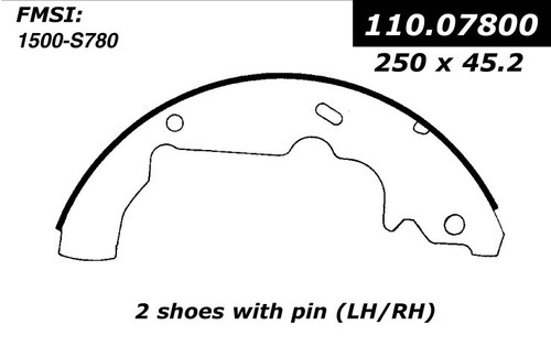 Premium Brake Shoes for 2001-2007 Pontiac/Saturn/Chevrolet (Aztek, Vue, Equinox, Torrent) 111.07800