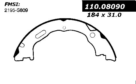 Premium Parking Brake Shoes for 2003-2011 Ford/Lincoln/Mercury (Crown Victoria, Town Car, Grand Marquis, Marauder) 111.08090