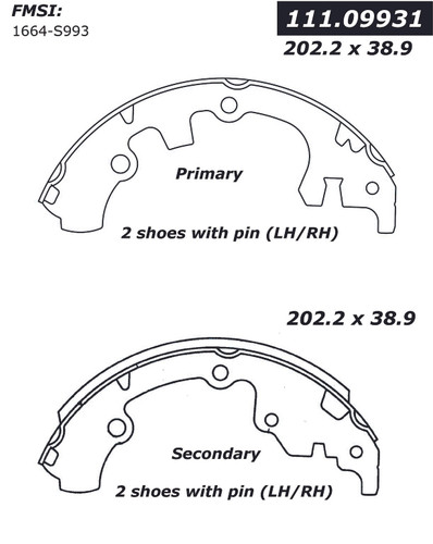Premium Brake Shoes for 2004-2012 Ford (EcoSport, Fiesta) 111.09931