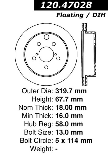 Premium Brake Rotor for 2006-2014 Subaru (B9 Tribeca, Tribeca) 120.47028