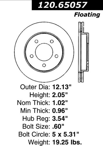 Premium Brake Rotor for 1997-2004 Ford (F-150, F-150 Heritage) 120.65057