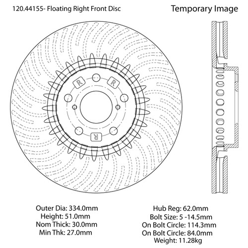 Premium Brake Rotor for 2007-2011 Lexus (GS350) 120.44155