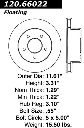 Premium Brake Rotor for 1990-2002 Chevrolet/GMC (Astro, Safari) 120.66022