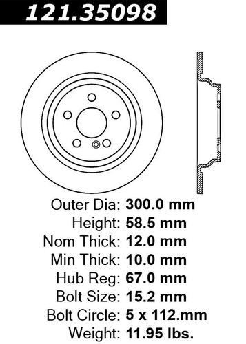 C-Tek Standard Brake Rotor for 2007-2013 Mercedes-Benz (S550, SL550, CL550, S400) 121.35098