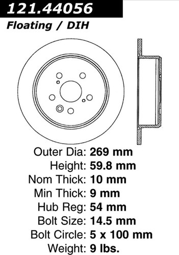 C-Tek Standard Brake Rotor for 1988-1991 Toyota (Camry, Celica) 121.44056