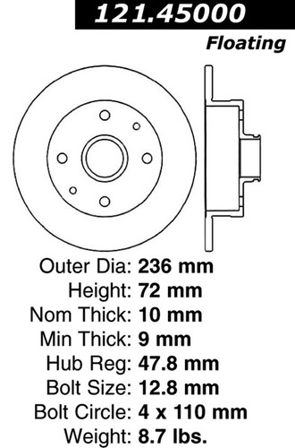 C-Tek Standard Brake Rotor for 1981-1985 Mazda (RX-7) 121.45000