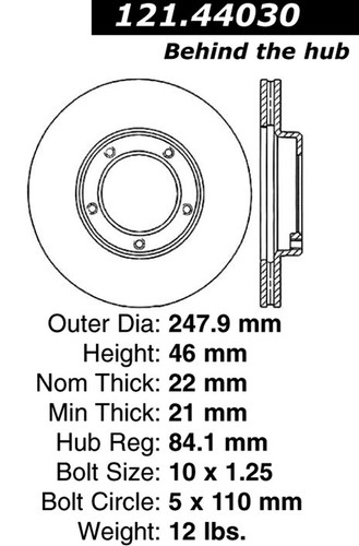 C-Tek Standard Brake Rotor for 1984-1995 Toyota (Pickup) 121.44030