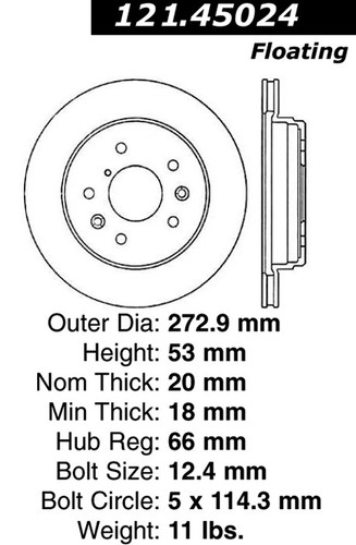 C-Tek Standard Brake Rotor for 1986-1991 Mazda (RX-7) 121.45024