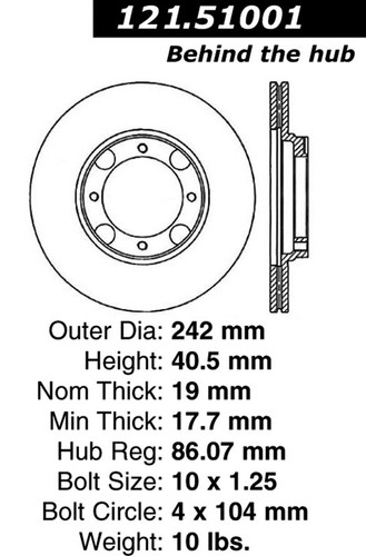 C-Tek Standard Brake Rotor for 1987-1999 Hyundai/Mitsubishi (Excel, Scoupe, Accent, Precis) 121.51001