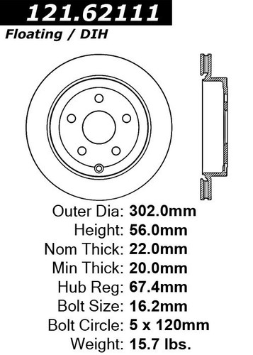 C-Tek Standard Brake Rotor for 2008-2009 Pontiac (G8) 121.62111