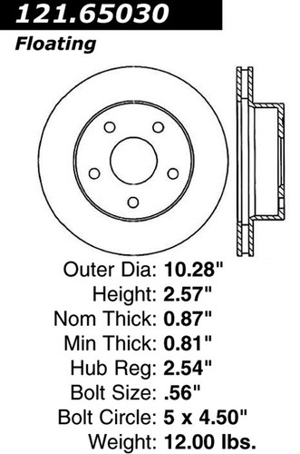 C-Tek Standard Brake Rotor for 1990-1997 Ford (Aerostar) 121.65030