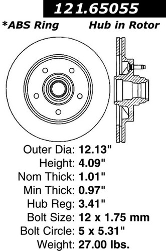 C-Tek Standard Brake Rotor for 1997-1999 Ford (F-150) 121.65055