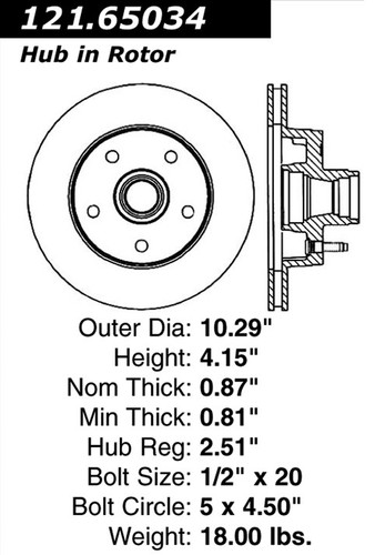 C-Tek Standard Brake Rotor for 1992-1997 Ford (Aerostar) 121.65034