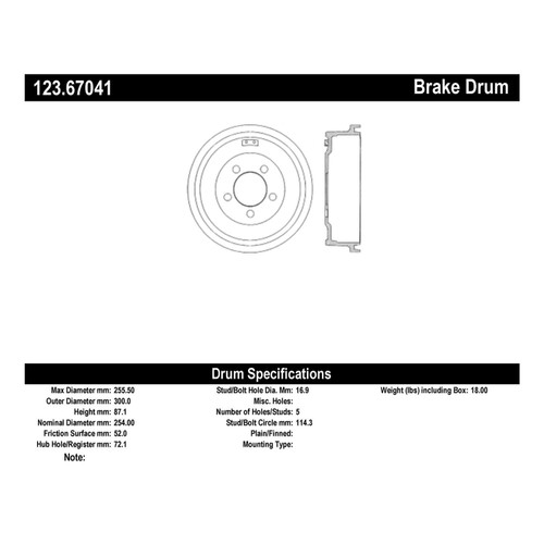 C-Tek Standard Brake Drum for 2002 Jeep (Liberty) 123.67041