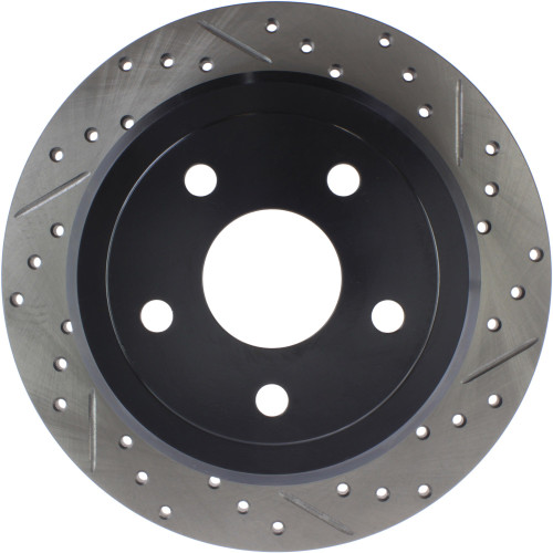 Sport Drilled & Slotted Brake Rotor; Rear Left for 2007-2018 Jeep (Wrangler, Wrangler JK) 127.67067L