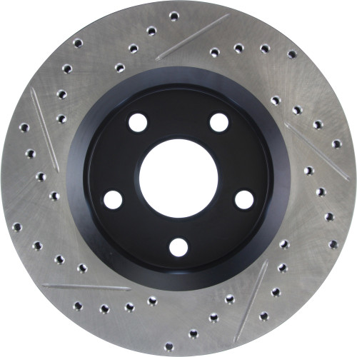 Sport Drilled & Slotted Brake Rotor; Front Left for 2007-2018 Jeep (Wrangler, Wrangler JK) 127.67068L