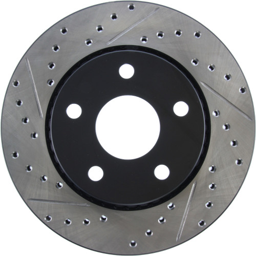 Sport Drilled & Slotted Brake Rotor; Front Right for 2007-2018 Jeep (Wrangler, Wrangler JK) 127.67068R