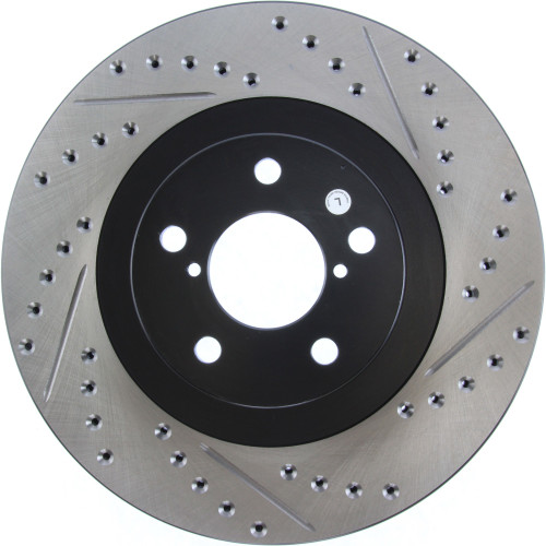 Sport Drilled & Slotted Brake Rotor; Front Left for 2001-2008 Subaru/Saab (Baja, Forester, Impreza, Legacy) 127.47018L