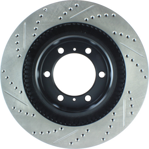 Sport Drilled & Slotted Brake Rotor; Front Left for 2010-2023 Toyota/Lexus (4Runner, GX460) 127.44174L