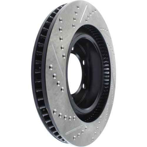 Sport Drilled & Slotted Brake Rotor; Front Left for 2010-2023 Toyota/Lexus (4Runner, GX460) 127.44174L