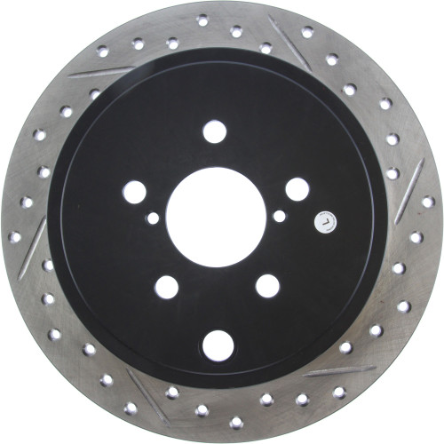 Sport Drilled & Slotted Brake Rotor; Rear Left for 2008-2016 Subaru/Scion (Impreza, Forester, Legacy, Outback) 127.47029L