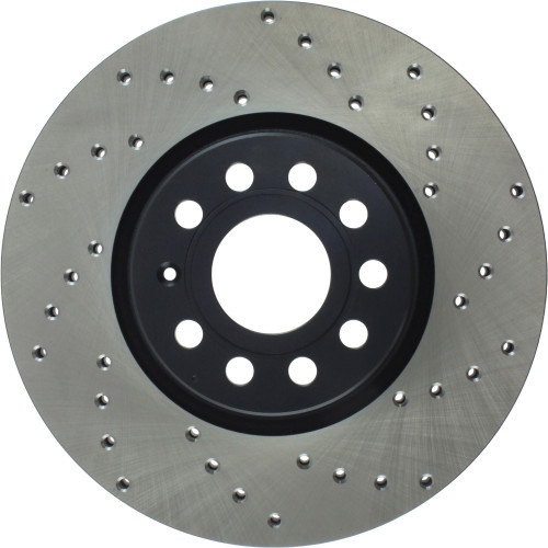 Sport Cross Drilled Brake Rotor; Front Left for 2005-2023 Volkswagen/Audi/Seat (Jetta, A3, Passat, Eos) 128.33098L