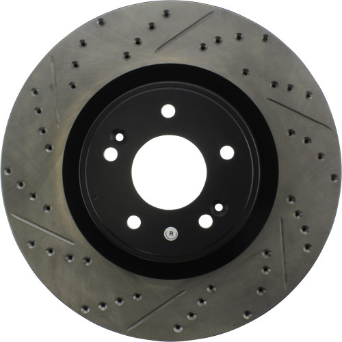 Sport Drilled & Slotted Brake Rotor; Front Right for 2010-2016 Hyundai (Genesis Coupe) 127.51036R