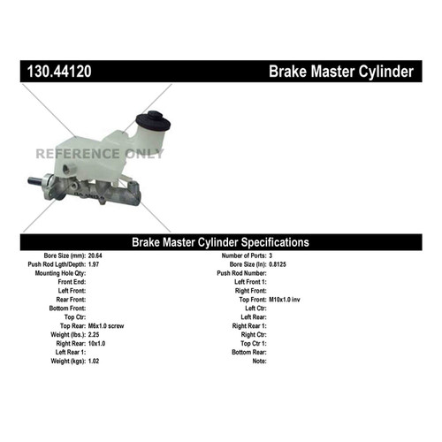 Premium Brake Master Cylinder for 2003-2008 Pontiac/Toyota (Vibe, Corolla, Matrix) 130.44120