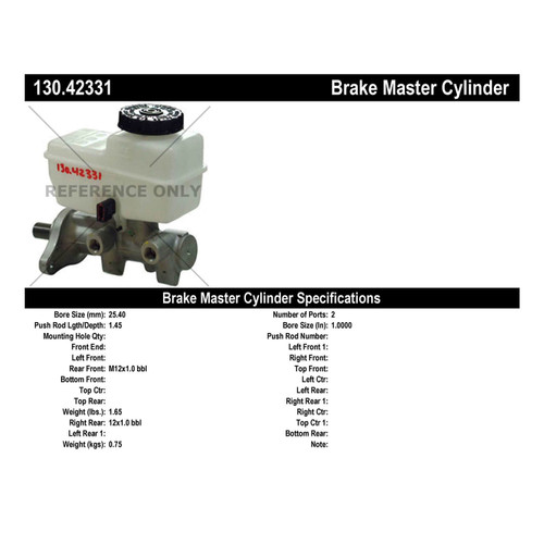 Premium Brake Master Cylinder for 2004-2010 Nissan/Suzuki (Pathfinder, Xterra, Frontier, Equator) 130.42331