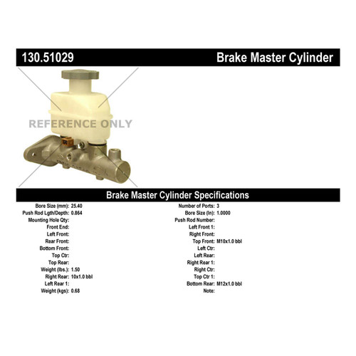 Premium Brake Master Cylinder for 2003-2007 Hyundai (Tiburon) 130.51029