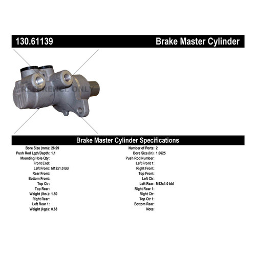 Premium Brake Master Cylinder for 2009 Ford (Mustang) 130.61139