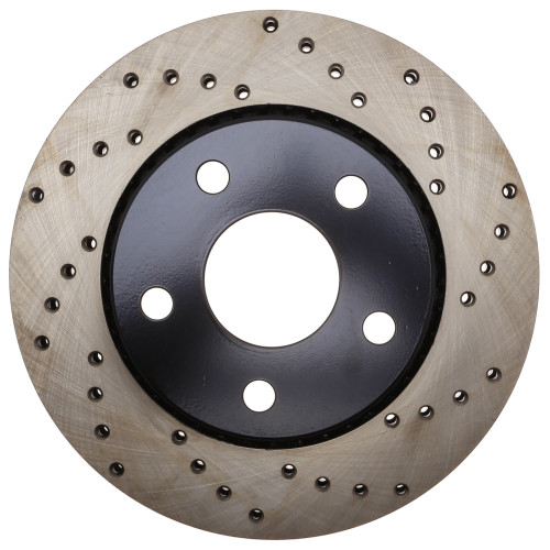 Sport Cross Drilled Brake Rotor; Front Left for 2007-2018 Jeep (Wrangler, Wrangler JK) 128.67068L