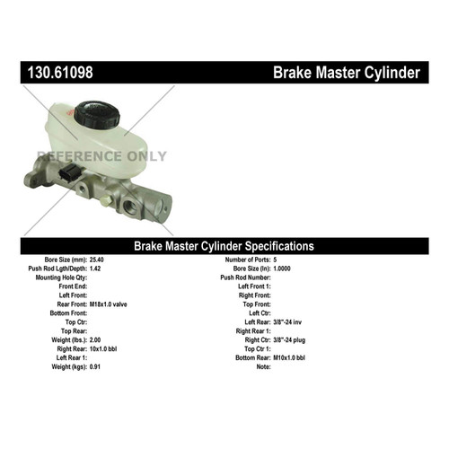 Premium Brake Master Cylinder for 1997 Ford/Lincoln/Mercury (Crown Victoria, Town Car, Grand Marquis) 130.61098