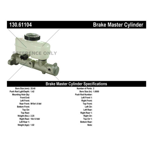 Premium Brake Master Cylinder for 1999-2004 Ford (Mustang) 130.61104