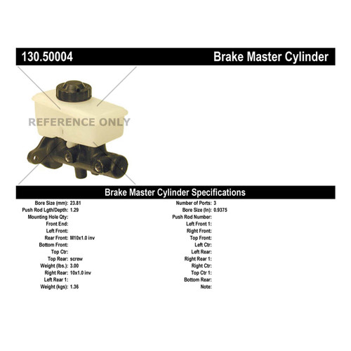 Premium Brake Master Cylinder for 1995-2002 Kia (Sportage) 130.50004