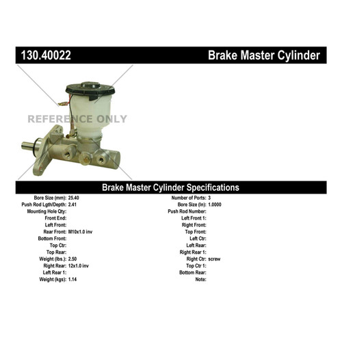 Premium Brake Master Cylinder for 1991-1997 Isuzu/Acura/Honda (Oasis, CL, TL, Vigor) 130.40022