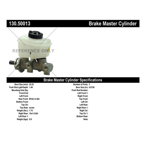Premium Brake Master Cylinder for 1998-2004 Kia (Sephia, Spectra) 130.50013