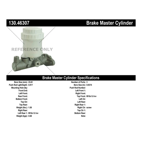 Premium Brake Master Cylinder for 1992-2004 Mitsubishi (Montero, Montero Sport) 130.46307