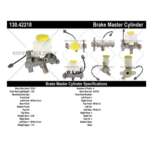 Premium Brake Master Cylinder for 2000-2006 Nissan (Sentra) 130.42218