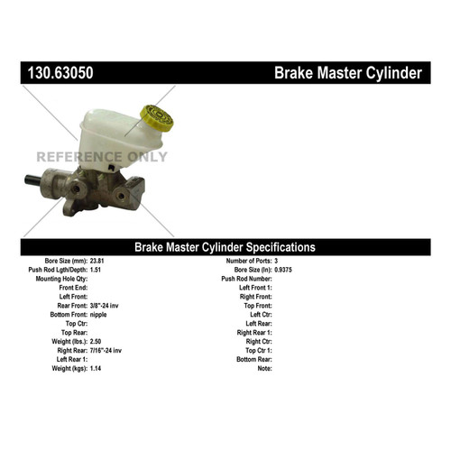 Premium Brake Master Cylinder for 2000-2005 Chrysler/Dodge/Plymouth (PT Cruiser, Neon) 130.63050