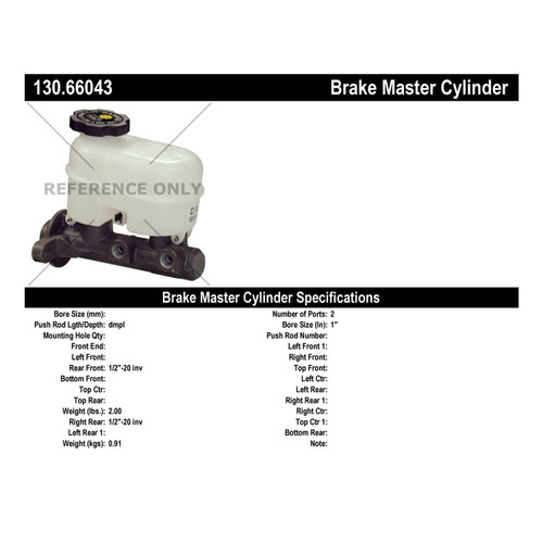 Premium Brake Master Cylinder for 2000-2005 Isuzu/Chevrolet/GMC (Hombre, Blazer, S10, Jimmy) 130.66043