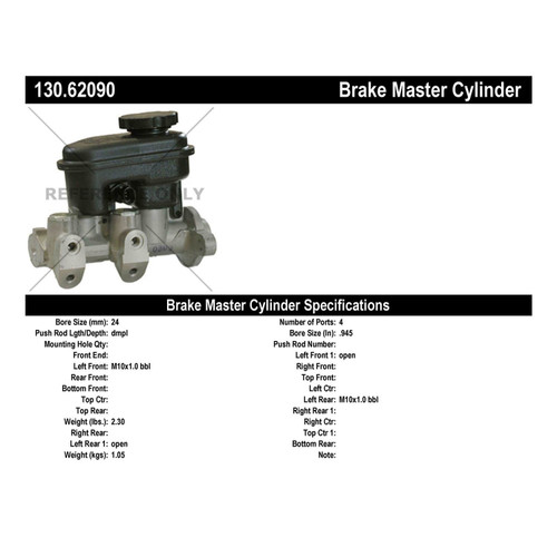Premium Brake Master Cylinder for 1992-2001 Buick/Chevrolet/Oldsmobile (Regal, Lumina, Monte Carlo, Cutlass Supreme) 130.62090