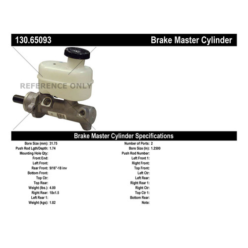 Premium Brake Master Cylinder for 1997-1999 Ford (E-250 Econoline, E-350 Econoline, E-350 Econoline Club Wagon) 130.65093